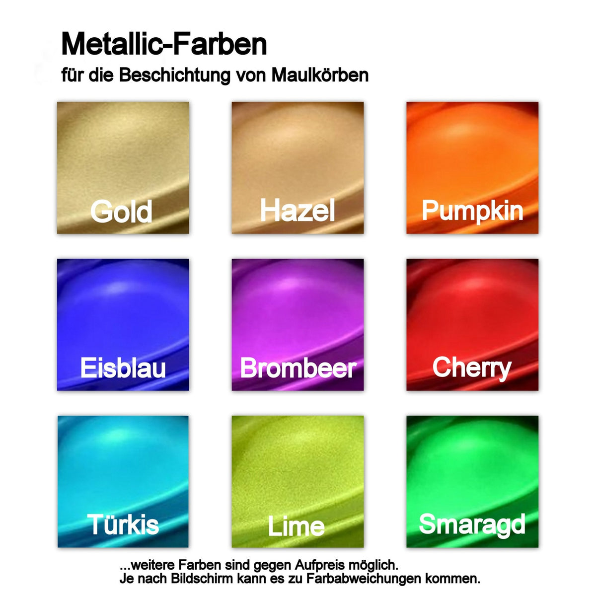 Pulverbeschichtung für Maulkörbe mit Metallic-Effekt